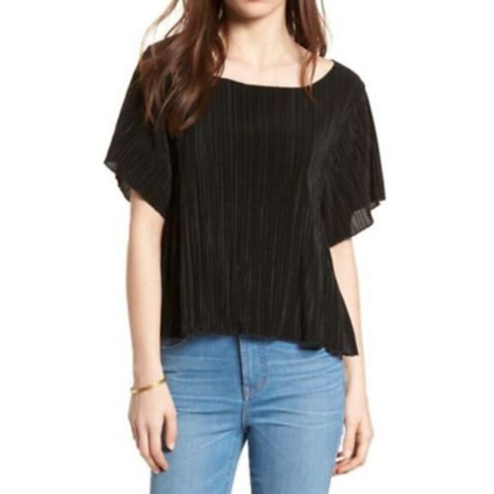 madewell black picropleat top